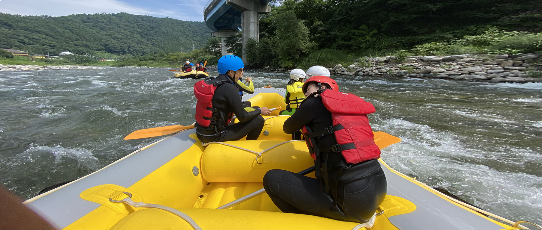 Rafting in minakami tone river with friends, みなかみトーン川で友達とラフティング 